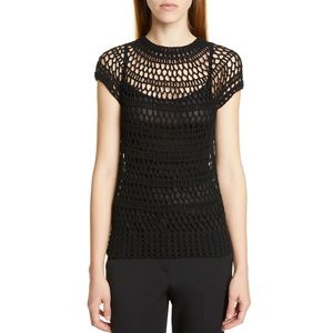 THEORY Tissage Crochet T-shirt In Jet Black XS